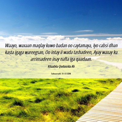 Picture 06 - Sabuurradii 31:13 SOM - Waayo, waxaan maqlay kuwo badan oo caytamaya, Iyo - Bible Verse Picture