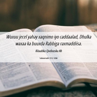 Picture 06 - Sabuurradii 33:5 SOM - Wuxuu jecel yahay xaqnimo iyo caddaalad, Dhulka - Bible Verse Picture