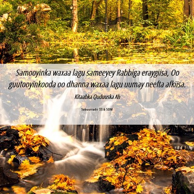 Picture 06 - Sabuurradii 33:6 SOM - Samooyinka waxaa lagu sameeyey Rabbiga eraygiisa, - Bible Verse Picture