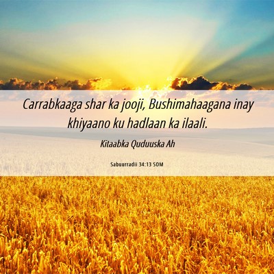 Picture 06 - Sabuurradii 34:13 SOM - Carrabkaaga shar ka jooji, Bushimahaagana inay - Bible Verse Picture