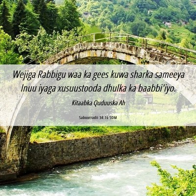 Picture 06 - Sabuurradii 34:16 SOM - Wejiga Rabbigu waa ka gees kuwa sharka sameeya - Bible Verse Picture