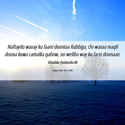 Picture 06 - Sabuurradii 34:2 SOM - Naftaydu waxay ku faani doontaa Rabbiga, Oo waxaa - Bible Verse Picture