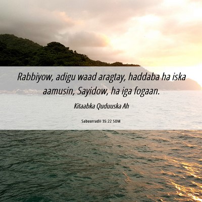 Picture 06 - Sabuurradii 35:22 SOM - Rabbiyow, adigu waad aragtay, haddaba ha iska - Bible Verse Picture