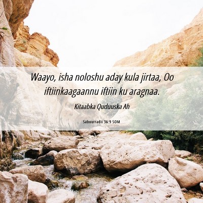 Picture 06 - Sabuurradii 36:9 SOM - Waayo, isha noloshu aday kula jirtaa, Oo - Bible Verse Picture