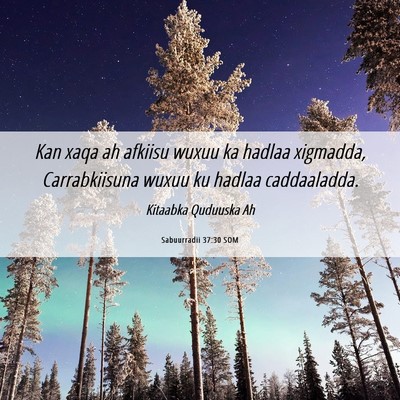 Picture 06 - Sabuurradii 37:30 SOM - Kan xaqa ah afkiisu wuxuu ka hadlaa xigmadda, - Bible Verse Picture