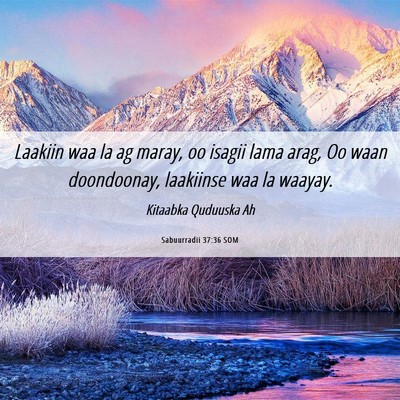 Picture 06 - Sabuurradii 37:36 SOM - Laakiin waa la ag maray, oo isagii lama arag, Oo - Bible Verse Picture