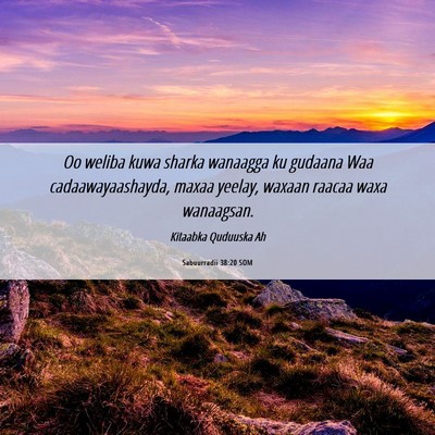 Picture 06 - Sabuurradii 38:20 SOM - Oo weliba kuwa sharka wanaagga ku gudaana Waa - Bible Verse Picture