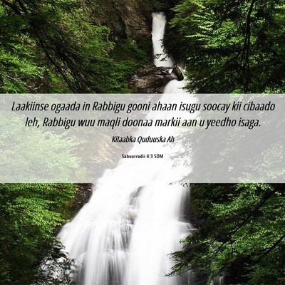 Picture 06 - Sabuurradii 4:3 SOM - Laakiinse ogaada in Rabbigu gooni ahaan isugu - Bible Verse Picture
