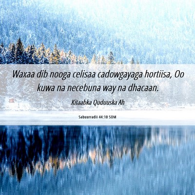 Picture 06 - Sabuurradii 44:10 SOM - Waxaa dib nooga celisaa cadowgayaga hortiisa, Oo - Bible Verse Picture