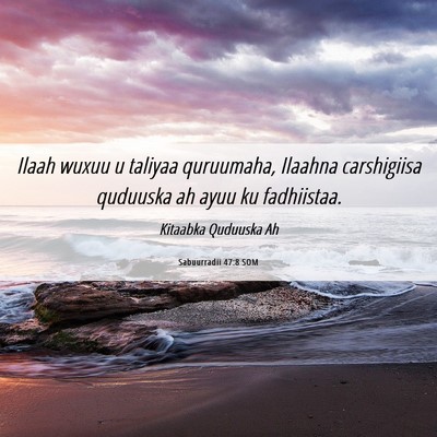 Picture 06 - Sabuurradii 47:8 SOM - Ilaah wuxuu u taliyaa quruumaha, Ilaahna - Bible Verse Picture