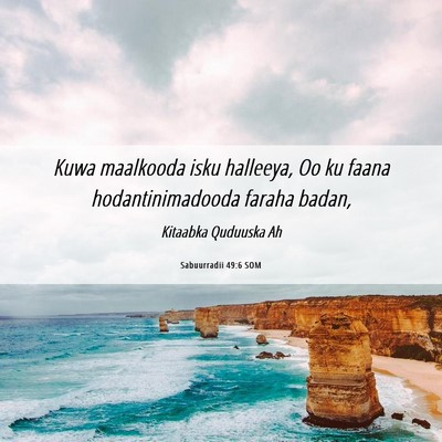 Picture 06 - Sabuurradii 49:6 SOM - Kuwa maalkooda isku halleeya, Oo ku faana - Bible Verse Picture