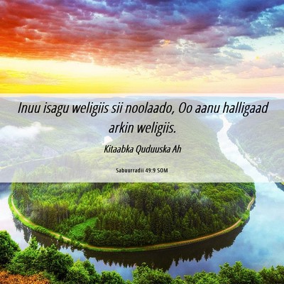 Picture 06 - Sabuurradii 49:9 SOM - Inuu isagu weligiis sii noolaado, Oo aanu - Bible Verse Picture