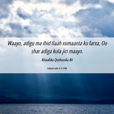 Picture 06 - Sabuurradii 5:4 SOM - Waayo, adigu ma ihid Ilaah xumaanta ku farxa, Oo - Bible Verse Picture
