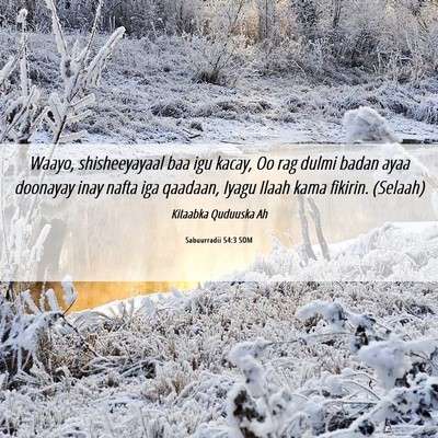 Picture 06 - Sabuurradii 54:3 SOM - Waayo, shisheeyayaal baa igu kacay, Oo rag dulmi - Bible Verse Picture
