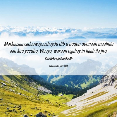 Picture 06 - Sabuurradii 56:9 SOM - Markaasaa cadaawayaashaydu dib u noqon doonaan - Bible Verse Picture