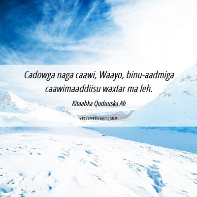 Picture 06 - Sabuurradii 60:11 SOM - Cadowga naga caawi, Waayo, binu-aadmiga - Bible Verse Picture
