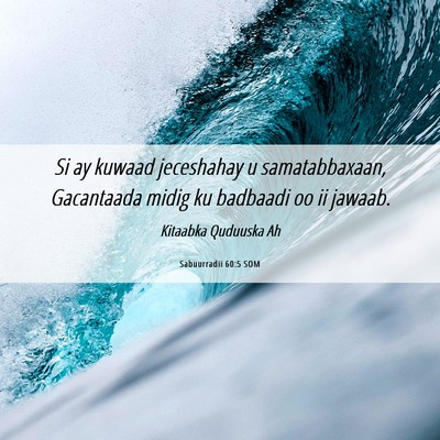 Picture 06 - Sabuurradii 60:5 SOM - Si ay kuwaad jeceshahay u samatabbaxaan, - Bible Verse Picture