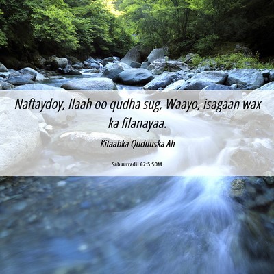 Picture 06 - Sabuurradii 62:5 SOM - Naftaydoy, Ilaah oo qudha sug, Waayo, isagaan wax - Bible Verse Picture