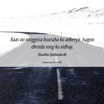 Picture 06 - Sabuurradii 65:6 SOM - Kaas oo xooggiisa buuraha ku adkeeya, Isagoo - Bible Verse Picture