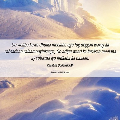 Picture 06 - Sabuurradii 65:8 SOM - Oo weliba kuwa dhulka meelaha ugu fog deggan - Bible Verse Picture