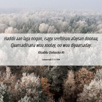 Picture 06 - Sabuurradii 7:12 SOM - Haddii aan laga noqon, isagu seeftiisuu afaysan - Bible Verse Picture