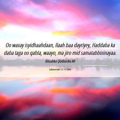 Picture 06 - Sabuurradii 71:11 SOM - Oo waxay isyidhaahdaan, Ilaah baa dayriyey, - Bible Verse Picture