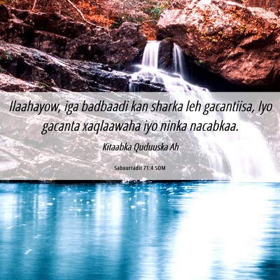 Picture 06 - Sabuurradii 71:4 SOM - Ilaahayow, iga badbaadi kan sharka leh - Bible Verse Picture