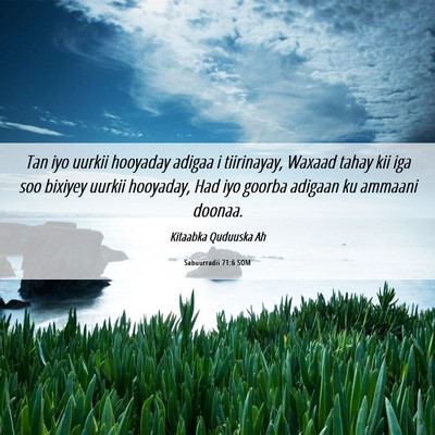 Picture 06 - Sabuurradii 71:6 SOM - Tan iyo uurkii hooyaday adigaa i tiirinayay, - Bible Verse Picture