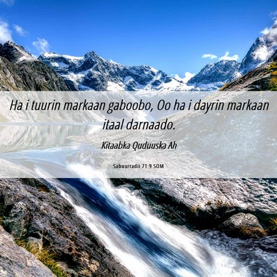 Picture 06 - Sabuurradii 71:9 SOM - Ha i tuurin markaan gaboobo, Oo ha i dayrin - Bible Verse Picture