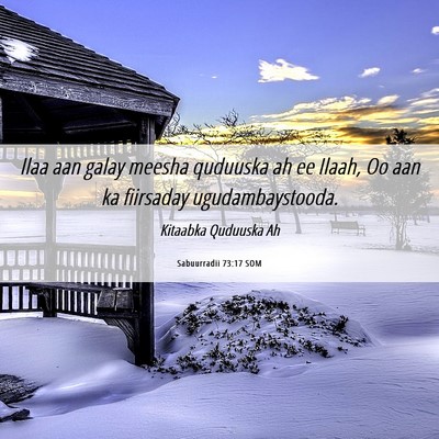 Picture 06 - Sabuurradii 73:17 SOM - Ilaa aan galay meesha quduuska ah ee Ilaah, Oo - Bible Verse Picture