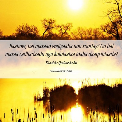 Picture 06 - Sabuurradii 74:1 SOM - Ilaahow, bal maxaad weligaaba noo xoortay? Oo bal - Bible Verse Picture