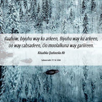 Picture 06 - Sabuurradii 77:16 SOM - Ilaahow, biyuhu way ku arkeen, Biyuhu way ku - Bible Verse Picture