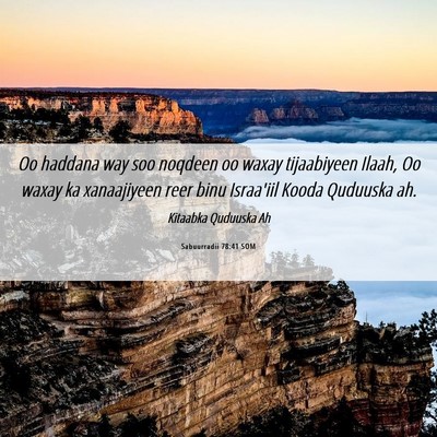 Picture 06 - Sabuurradii 78:41 SOM - Oo haddana way soo noqdeen oo waxay tijaabiyeen - Bible Verse Picture