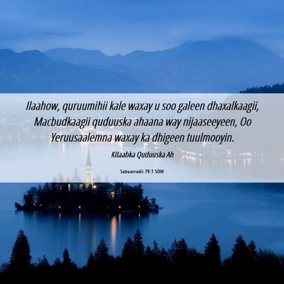 Picture 06 - Sabuurradii 79:1 SOM - Ilaahow, quruumihii kale waxay u soo galeen - Bible Verse Picture