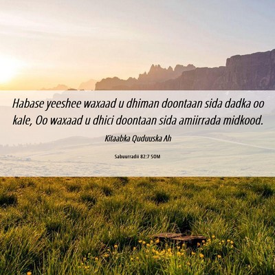 Picture 06 - Sabuurradii 82:7 SOM - Habase yeeshee waxaad u dhiman doontaan sida - Bible Verse Picture