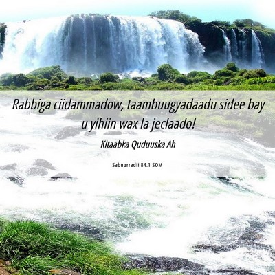 Picture 06 - Sabuurradii 84:1 SOM - Rabbiga ciidammadow, taambuugyadaadu sidee bay u - Bible Verse Picture