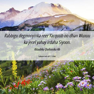 Picture 06 - Sabuurradii 87:2 SOM - Rabbigu degmooyinka reer Yacquub oo dhan Wuxuu ka - Bible Verse Picture