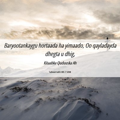 Picture 06 - Sabuurradii 88:2 SOM - Baryootankaygu hortaada ha yimaado, Oo qayladayda - Bible Verse Picture