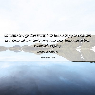 Picture 06 - Sabuurradii 88:5 SOM - Oo meydadka lagu dhex tuuray, Sida kuwa la laayay - Bible Verse Picture