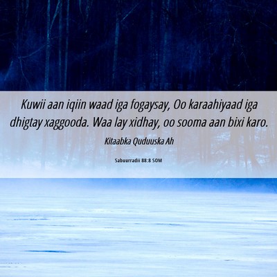 Picture 06 - Sabuurradii 88:8 SOM - Kuwii aan iqiin waad iga fogaysay, Oo karaahiyaad - Bible Verse Picture