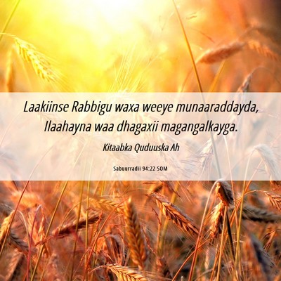 Picture 06 - Sabuurradii 94:22 SOM - Laakiinse Rabbigu waxa weeye munaaraddayda, - Bible Verse Picture