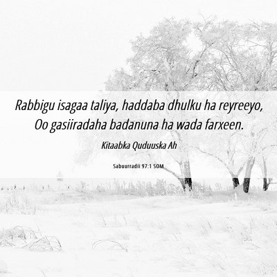Picture 06 - Sabuurradii 97:1 SOM - Rabbigu isagaa taliya, haddaba dhulku ha - Bible Verse Picture