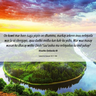 Picture 06 - Samuu'eel Kowaad 10:11 SOM - Oo kuwii mar hore isaga yiqiin oo dhammu, markay - Bible Verse Picture