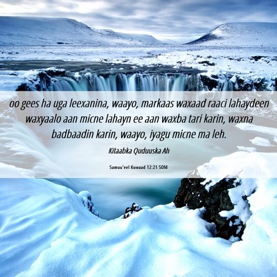 Picture 06 - Samuu'eel Kowaad 12:21 SOM - oo gees ha uga leexanina, waayo, markaas waxaad - Bible Verse Picture