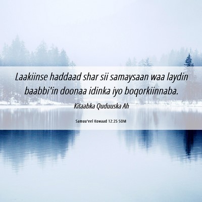 Picture 06 - Samuu'eel Kowaad 12:25 SOM - Laakiinse haddaad shar sii samaysaan waa laydin - Bible Verse Picture