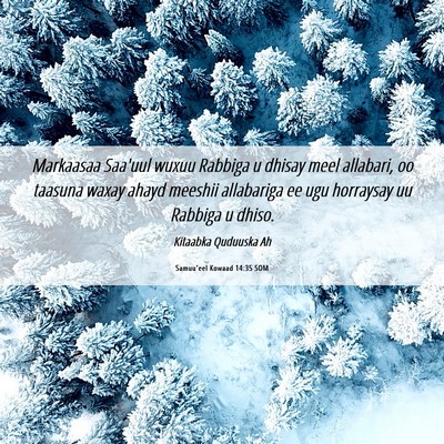 Picture 06 - Samuu'eel Kowaad 14:35 SOM - Markaasaa Saa'uul wuxuu Rabbiga u dhisay meel - Bible Verse Picture