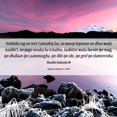 Picture 06 - Samuu'eel Kowaad 15:3 SOM - Haddaba tag oo reer Camaaleq laa, oo waxay - Bible Verse Picture