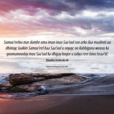 Picture 06 - Samuu'eel Kowaad 15:35 SOM - Samuu'eelna mar dambe uma iman inuu Saa'uul soo - Bible Verse Picture