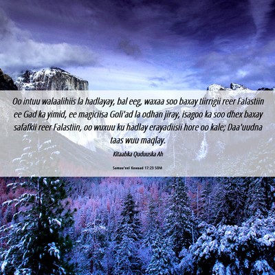 Picture 06 - Samuu'eel Kowaad 17:23 SOM - Oo intuu walaalihiis la hadlayay, bal eeg, waxaa - Bible Verse Picture
