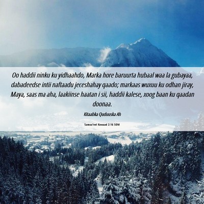 Picture 06 - Samuu'eel Kowaad 2:16 SOM - Oo haddii ninku ku yidhaahdo, Marka hore baruurta - Bible Verse Picture